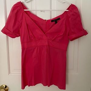 NEW BCBG Bright Raspberry Zipper Back Top, Sz S